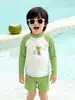 Traje de baño para niño Verano Traje de baño infantil Protección solar Conjunto de dos piezas Resistente al cloro Secado rápido Traje de baño Conjunto de playa a