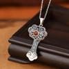 Yilu Silver S925 Sterling Silver Nanhong Retro Old Style Xiangyun Ruyi Pingente Novo Chinês Antigo All-match Pingente