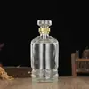 Garrafa de Vidro Transparente Espessada para Bebidas Alcoólicas Atacado Pacote 0,5kg 500ml Garrafa Selada para Bebidas Alcoólicas Caseiras Garrafa de Vinho com Bolhas