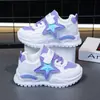 Tênis Esportivo Respirável para Meninas, Novos Modelos Primavera e Outono, Tênis Dad da Moda com Estampa de Estrelas para Crianças, Sola Macia, Antiderrapante, Casual para Corrida