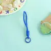 Llavero de Peluche de Cuerda Tejida a Mano de Color Sólido Lanyard Corto Portátil para Teléfono Colgante para Bolso