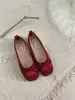 Zapatos de Salón Individuales para Mujer Estilo Francés Bailarinas Primavera y Otoño Zapatos Rojos de Boda Zapatos para Dama de Honor Zapatos Tipo Frijol Slip-on Zapatos para Mujer