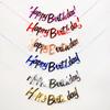 Feliz Cumpleaños Decoración Bandera para Jalar Estampado en Caliente de Una Pieza Banner de Letras Dorado Plateado Happybirthday Suministros para Fiesta