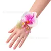 Decoración de flor de muñeca para novia y damas de honor de boda, decoración de flor de muñeca phalaenopsis, arte floral artificial