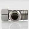 Codo en T de acero inoxidable 4 puntos rosca interior y exterior vivo interior y exterior interior tubería de agua junta de distribución de agua para inodoro accesorios para tuberías de agua