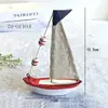 Decoração de Casa Estilo Mediterrâneo Ornamentos de Modelo de Vela de Madeira Barco Tema Estilo Oceano Estrada de Casamento