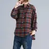 2026 Fotos Reales Ropa para Mujer Tallas Grandes 100kg Versátil Holgada Adelgazante Cárdigan Chaqueta Camisa a Cuadros para Mujeres Tallas Grandes