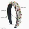 He Ming Industria Pesada Europea y Americana Diadema de Perlas Cosida a Mano Diadema de Perlas y Cristales Barrocos Accesorios para el Cabello de Gama Alta Pinzas para el Cabello