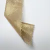 Tejido de Malla de Poliéster y Spandex 40D con Estampado Completo Dorado, Tejido de Malla Especial Recubierto con Calor, Tela para Vestidos Decorativos y Ropa de Rendimiento al por Mayor