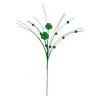 Novas Flores Artificiais de Trevo e Trevo de Quatro Folhas para St. Decoração de Dia de São Patrício, Frutas de Pó Dourado da Primavera Transfronteiriças