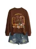 Apoio ao Defensor Capacitar Amazon Ebay Site Independente Moda Casual Moletom Feminino Estiloso