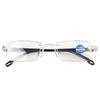 Mercado callejero Jianghu Suministro 2026 Nuevos Productos Gafas de lectura sin montura con borde cortado en diamante y filtro de luz azul para mujer Venta al por mayor desde el fabricante