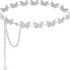 Cadena de Cintura Transfronteriza Europea y Americana Moda Metal Hueco Mariposa Capa Única Cinturón de Vestido Versátil Cadena de Cintura de Flor de Mariposa para Mujeres