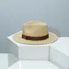 Novo Chapéu de Palha Jazz Estilo Verão para Homens e Mulheres, Chapéu de Palha Trançado à Mão, Chapéu de Pescador, Chapéu de Palha para Proteção Solar na Praia, Chapéu de Aba Larga