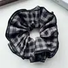 Goma para el pelo a cuadros de alta calidad coreana para mujer, Goma de pelo a cuadros retro simple, Cuerda para moño