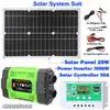 Panel Solar 25W Portátil Almacenamiento de Energía para Exteriores Sistema Solar Completo Inversor 200W Controlador
