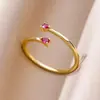 Anillo Retro de Lujo Accesible Transfronterizo con Forma de Corazón Chapado en Oro de 18 Quilates con Diamantes, Anillo Elegante y Versátil de Alta Gama para Mujer