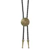 Colar Gravata Retrô Artístico Liga Metálica Pingente de Pétala Colar Masculino Atacado Personalizado Prata Antiga Cruz Pingente Redondo Joias