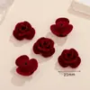 Pendientes y Aretes de Terciopelo con Forma de Corazón y Flor, Nuevos de Otoño e Invierno 2024, Borla de Mariposa Retro China, Accesorios de Joyería DIY