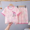 Pijama infantil del sudeste asiático primavera y verano manga corta pantalones cortos holgado para hombre y mujer bebé fino niños medianos y grandes traje de casa