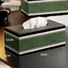 Ano do Cavalo Estilo Retrô Caixa de Lenços de Couro Multifuncional Simples para Desktop Luz de Luxo para Desktop Sensação de Alto Padrão Caixa de Armazenamento para Controle Remoto