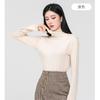Camisa Base Gola Alta Meio-Alto Feminina Outono e Inverno 2024 Manga Longa Roupa Externa Gola Alta Veludo Suéter Slim Fit Top Emagrecedor