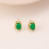 Brincos verdes de nicho europeu e americano de Qingdao para mulheres Brincos de esmalte vermelho retrô estilo de Hong Kong para mulheres Brincos antigos de luxo leve