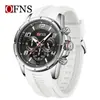 Reloj Multifuncional Seis Manecillas Oufani Cronógrafo Deportivo Cuarzo Calendario Juvenil Resistente al Agua Reloj para Hombre