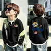 Camiseta de Manga Larga Elegante Estilo Coreano de Punto Waffle para Niños, Nueva Moda de Primavera y Otoño, Camisa Básica Casual Dos en Uno para Niños Mayores