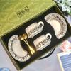 Juego de Tazas de Café Cerámicas Retro Tazas para Pareja Té de la Tarde Souvenir de Alto Valor Caja de Regalo Retro Regalo al por Mayor