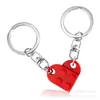 Llavero con forma de corazón de melocotón, bloques de construcción de amor desmontables, superventas en AliExpress, regalo de San Valentín, venta al por mayor.