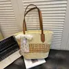 Yuezhi 2026 Verano Nuevo Gran Capacidad Tejido Vacaciones en la Costa Bolso de Paja Versátil Bolso de Hombro Bolso Tote Bolso de Playa