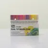 Amazon Canetas de Aquarela de Cabeça Dupla Laváveis Ponta Macia Canetas de Desenho para Crianças Canetas Marcadoras Coloridas Canetas de Contorno Marcadores de Desenho