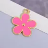 Colgante de Flor de Cinco Pétalos de Esmalte Colorido de Aleación Accesorio de Joyería Hecho a Mano DIY Venta Caliente Transfronteriza
