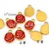 Imitación Arena Vietnamita Oro Gota Pintura al Óleo Chapado en Oro Colgante Pequeño Palabra Fu Conejo de Jade Pequeño Deslizante Accesorios diy Colgante Pequeño de Goteo