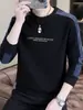 Sudadera para Hombre Primavera y Otoño Nueva Tendencia Americana Patchwork Cuello Redondo Moda Holgada Casual Versátil Manga Larga Top Ropa para Hombre