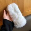 Diadema de pelo de conejo auténtico para mujer, estilo celebridad de Internet, de peluche, estilo vintage, de ala ancha, cálida y esponjosa.