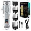 Conjunto de Aparador de Pelos Multifuncional Elétrico, Aparador de Cabelo Masculino, Lâmina em T, Aparador de Cabelo Sem Fio com Display LED