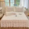 2026 Nueva Falda de Cama Estilo Princesa de Encaje Fresca y Elegante Artículo Único Juego de Falda de Cama de Tres Piezas