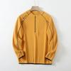Estilo Montaña Exterior Primavera y Otoño Nueva Moda Masculina Casual Versátil Deportiva Camiseta Casual de Manga Larga Camisa Base Media Cremallera