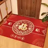 Felpudo de Entrada para Año Nuevo para Uso Doméstico, Año del Dragón, Felpudo Rojo de Alfombra Estilo Chino Nuevo, Felpudo Antideslizante