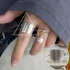 Anillo Minimalista Redondo de Perlas Japonés y Coreano para Mujer, Estilo Europeo y Americano, Geométrico, Estilo Fresco, Ajustable, Anillo de Dedo Índice Transfronterizo de Moda