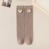 Meias longas novas para meninas de fronteira, meias até o joelho infantis de primavera e outono, meias de desenho animado de princesa para meninas de outono, atacado