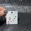 Nuevo Conjunto de Aretes de Múltiples Piezas, Aretes de Mariposa, Circonita Súper Brillante, Galvanizado Ecológico, Aguja de Plata S925, Moda de Invierno