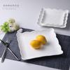 Plato llano de comida occidental flotante estilo europeo, plato de frutas, plato para pastel, plato para bistec, plato cuadrado, plato llano de cerámica creativa, plato cuadrado