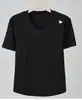 Camiseta de Manga Corta con Cuello en V de Algodón Puro Premium en Stock para Mujer, Top Corto Casual Ajustado para Primavera y Verano, Mayoreo