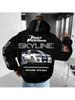 Comércio exterior novo gótico grande perfil hoodie manga comprida harajuku suéter masculino e feminino casal hip hop retro moletom exterior