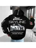 Comércio Exterior Novo Estilo Gótico Perfil Grande Moletom de Capuz Manga Longa Harajuku para Homens e Mulheres Casais Hip-Hop Moletom Retro Outerwear