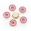 Taladro redondo de flor de ciruelo de 14 mm hebilla de taladro de tres capas cuentas de flor multicolor redondas DIY accesorios para el cabello color flor doble diamantes de imitación