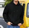 Novas Moletons Masculinos Europeus e Americanos para Outono e Inverno, Cor Pura, Moda Casual, Camisetas de Manga Longa, Camisas Polo